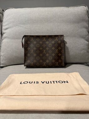 Louis Vuitton Monogram Canvas Toiletry Pouch in Brown